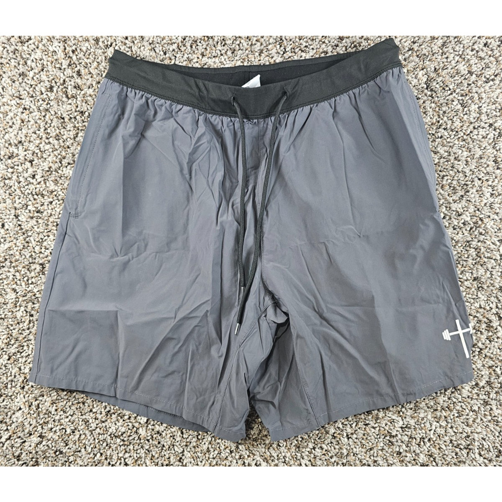 Holstrength Men’s Athletic Shorts Gray L Sports Running Stretch Gym Pockets